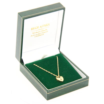 Vintage 9ct Gold 18 inch Heart Lock Singapore Chain Necklace Yellow Gold Boxed