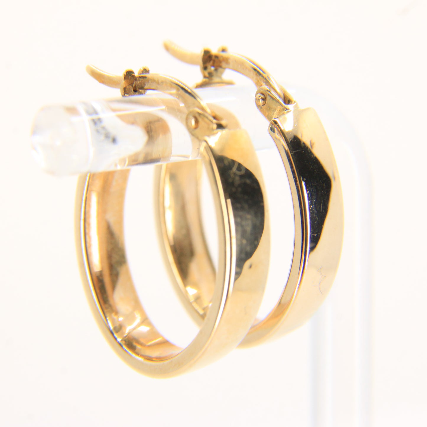 Vintage 9ct Gold Hoop Earrings Oval Lightweight Yellow Gold Boxed Gift
