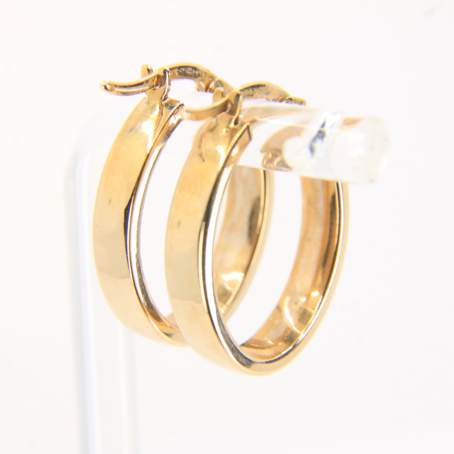 Vintage 9ct Gold Hoop Earrings Oval Lightweight Yellow Gold Boxed Gift