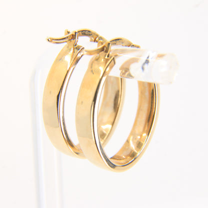 Vintage 9ct Gold Hoop Earrings Oval Lightweight Yellow Gold Boxed Gift