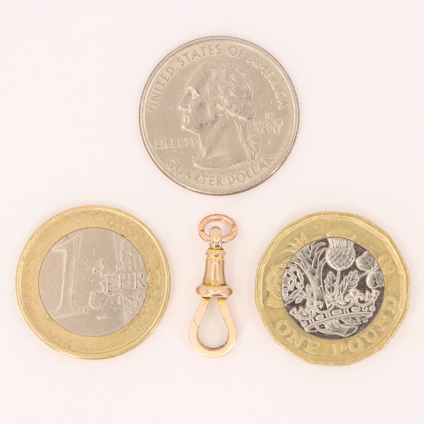 Antique 9ct Rose Gold Albert Dog Clip Clasp Charm Holder Jewellery Finding