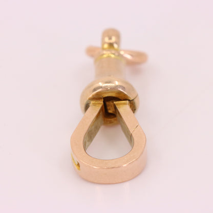Antique 9ct Rose Gold Albert Dog Clip Clasp Charm Holder Jewellery Finding