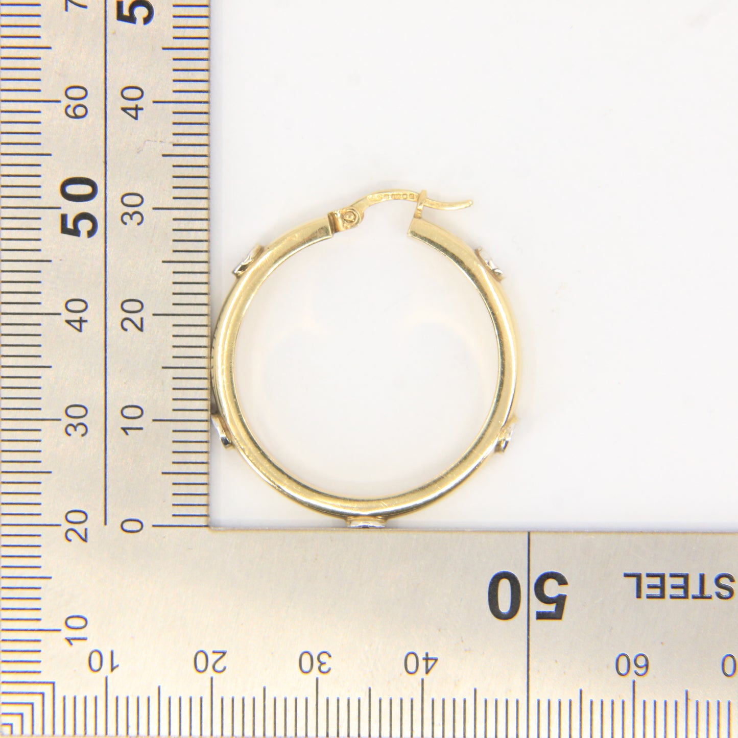 Vintage 9ct Gold Hoop Earrings Cartier Style Screw Design Hallmarked Gift