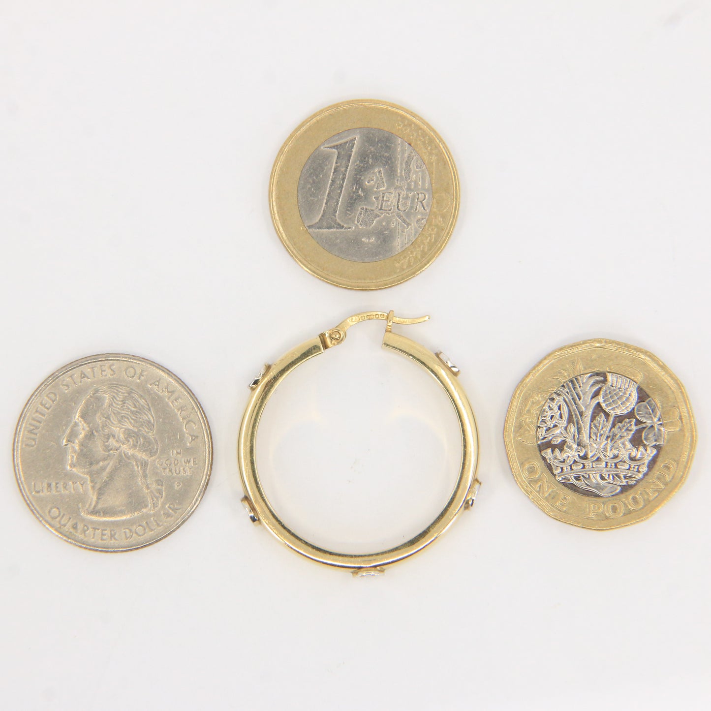 Vintage 9ct Gold Hoop Earrings Cartier Style Screw Design Hallmarked Gift