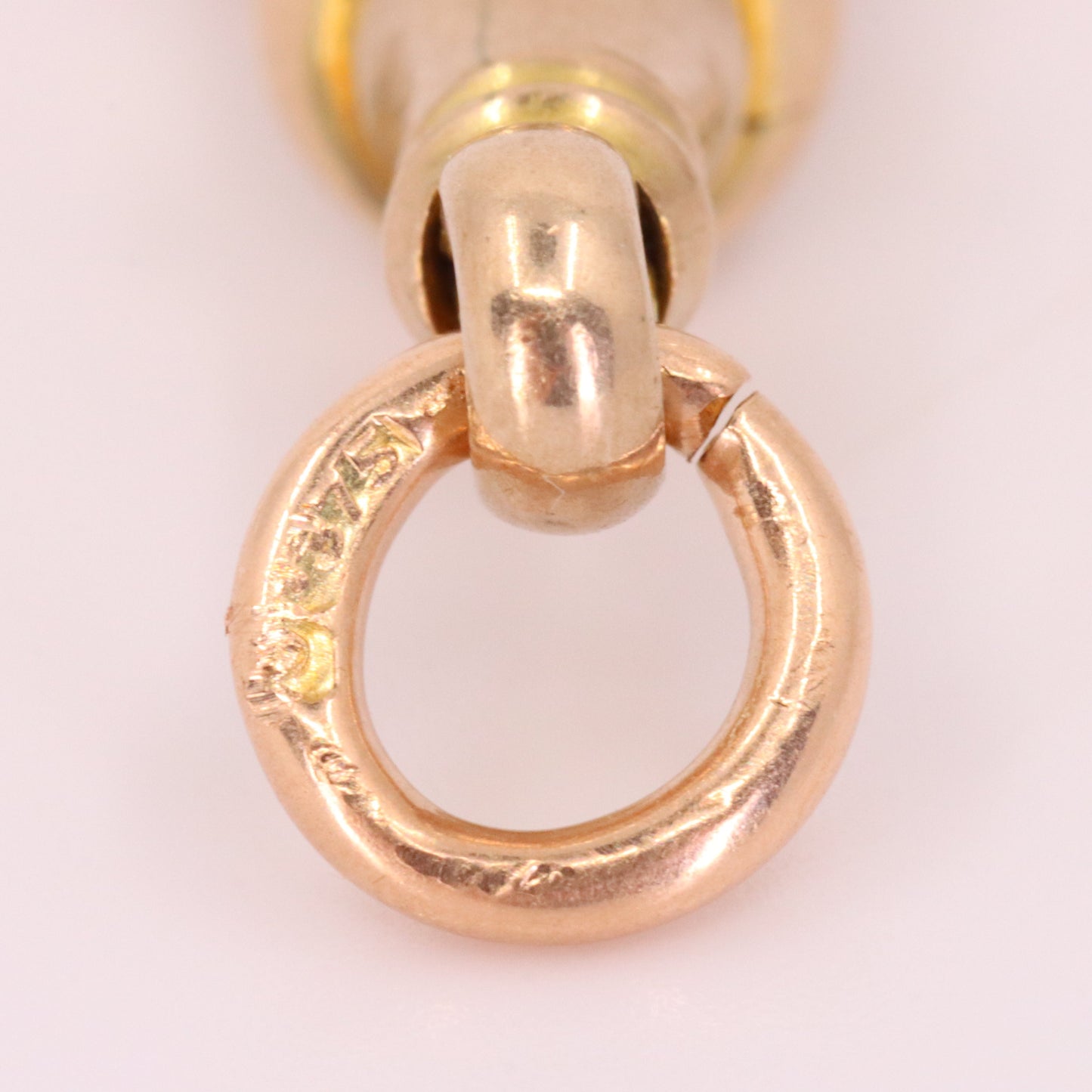 Antique 9ct Rose Gold Albert Dog Clip Clasp Charm Holder Jewellery Finding