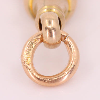 Antique 9ct Rose Gold Albert Dog Clip Clasp Charm Holder Jewellery Finding