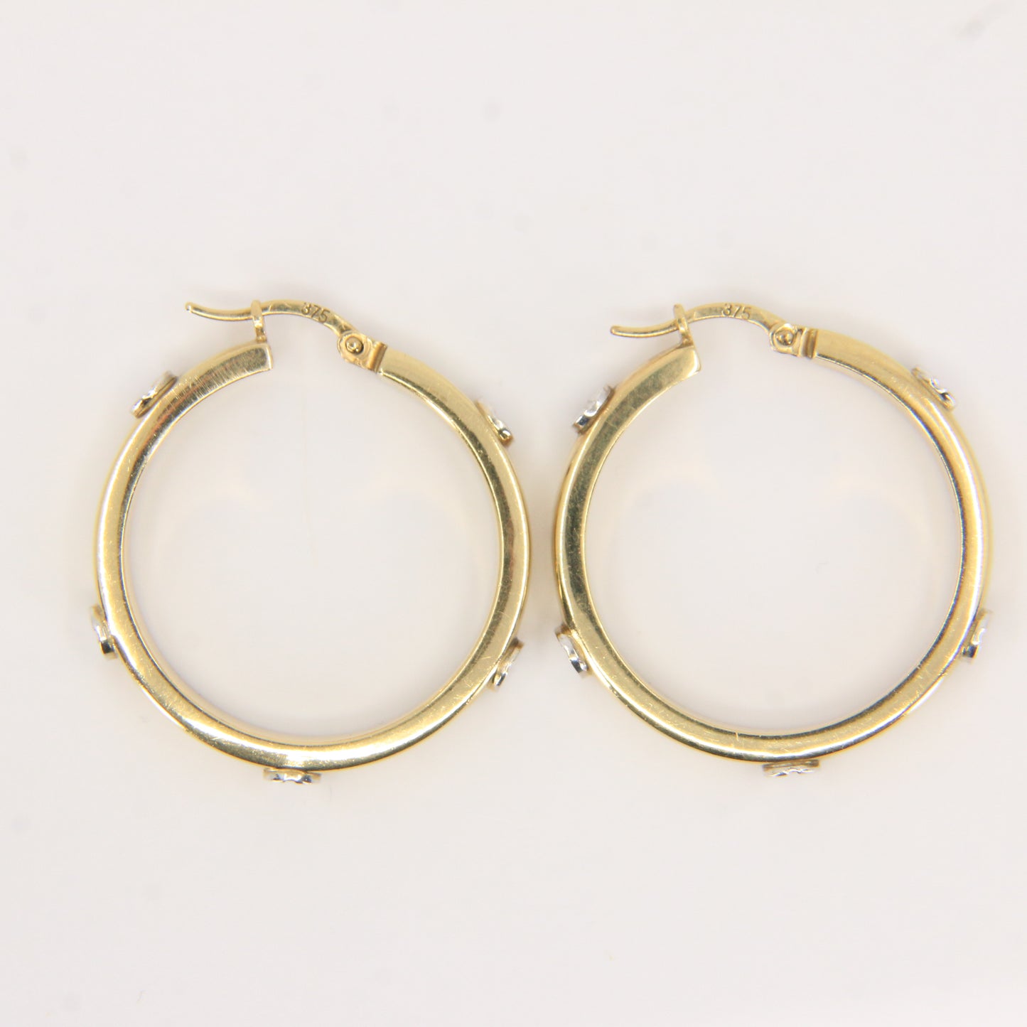 Vintage 9ct Gold Hoop Earrings Cartier Style Screw Design Hallmarked Gift
