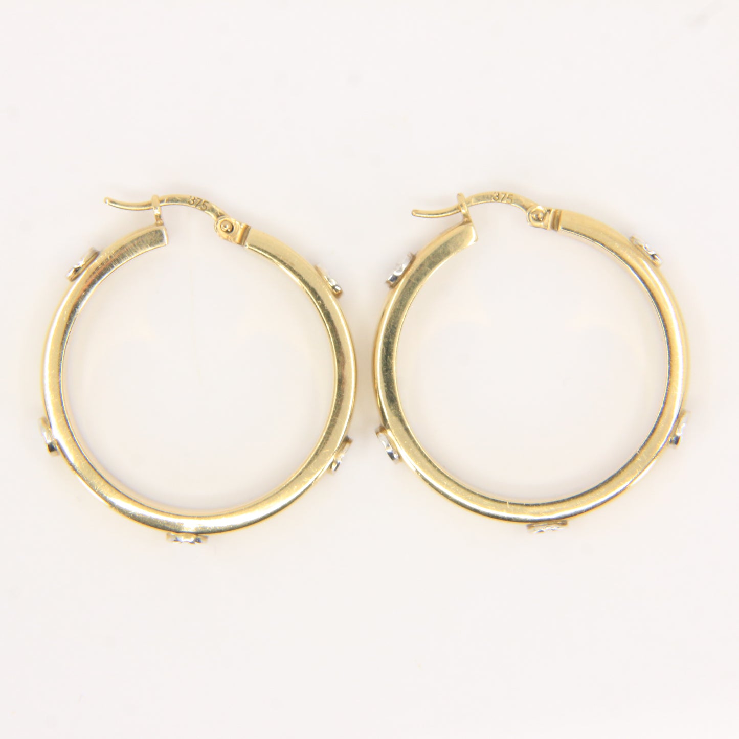 Vintage 9ct Gold Hoop Earrings Cartier Style Screw Design Hallmarked Gift