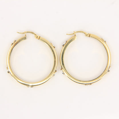 Vintage 9ct Gold Hoop Earrings Cartier Style Screw Design Hallmarked Gift