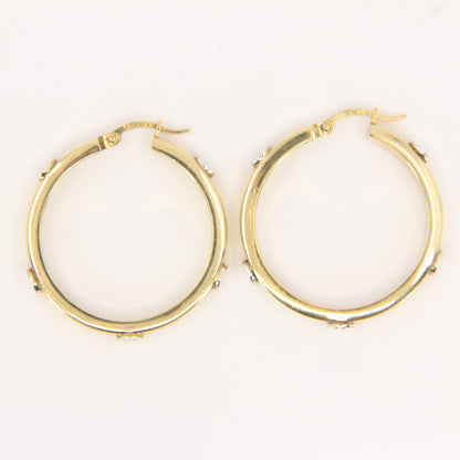 Vintage 9ct Gold Hoop Earrings Cartier Style Screw Design Hallmarked Gift