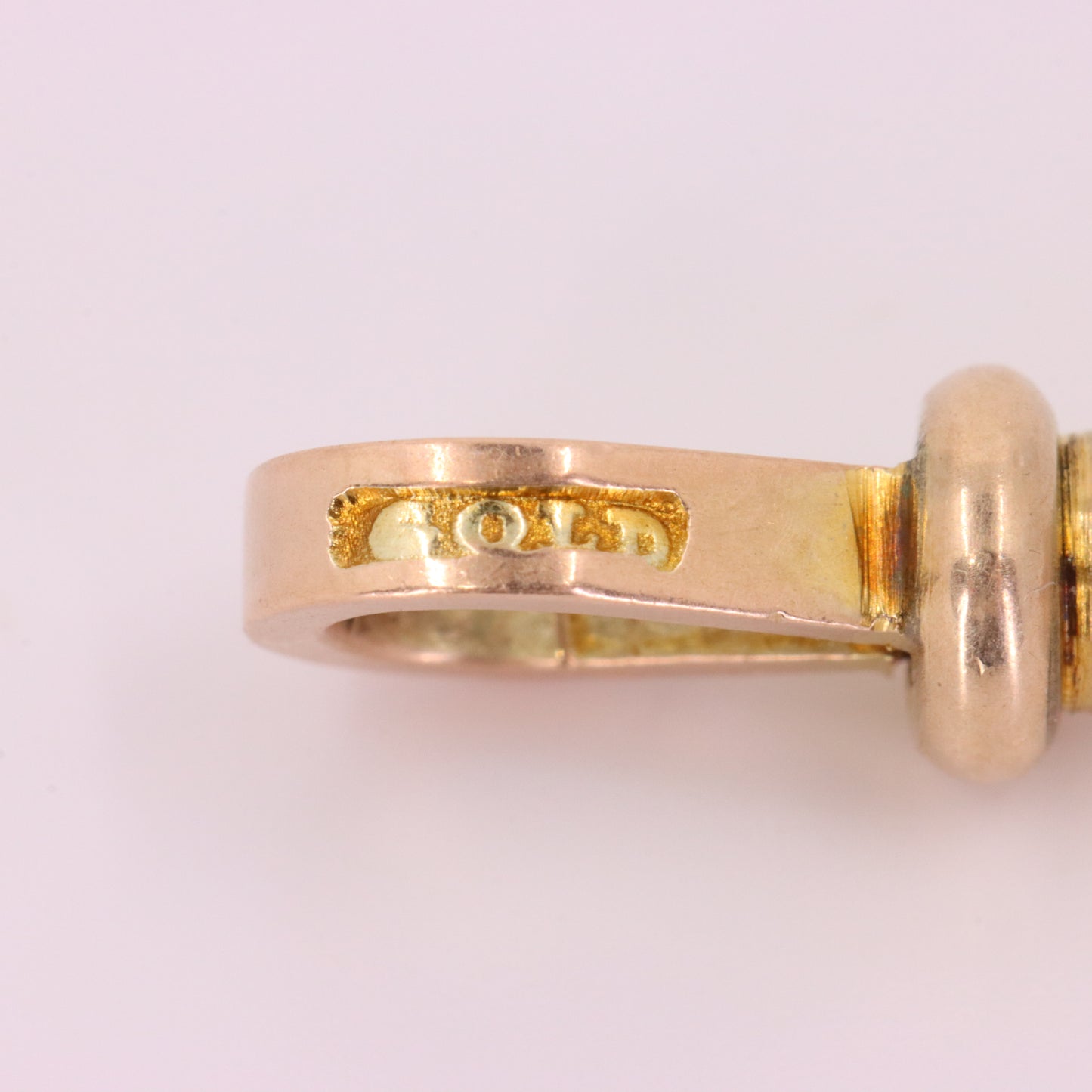 Antique 9ct Rose Gold Albert Dog Clip Clasp Charm Holder Jewellery Finding