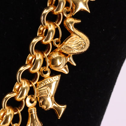 Vintage 9ct Hallmarked Gold Belcher Chain Charm Necklace 20.5 Inch Adjustable Boxed Gift