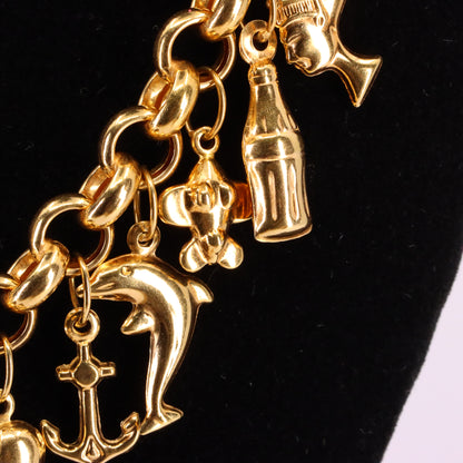Vintage 9ct Hallmarked Gold Belcher Chain Charm Necklace 20.5 Inch Adjustable Boxed Gift