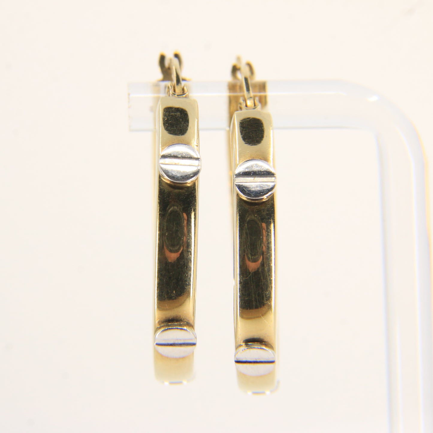 Vintage 9ct Gold Hoop Earrings Cartier Style Screw Design Hallmarked Gift