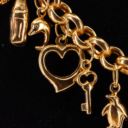 Vintage 9ct Hallmarked Gold Belcher Chain Charm Necklace 20.5 Inch Adjustable Boxed Gift