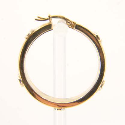 Vintage 9ct Gold Hoop Earrings Cartier Style Screw Design Hallmarked Gift