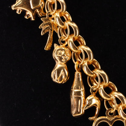 Vintage 9ct Hallmarked Gold Belcher Chain Charm Necklace 20.5 Inch Adjustable Boxed Gift
