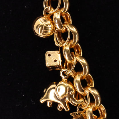 Vintage 9ct Hallmarked Gold Belcher Chain Charm Necklace 20.5 Inch Adjustable Boxed Gift