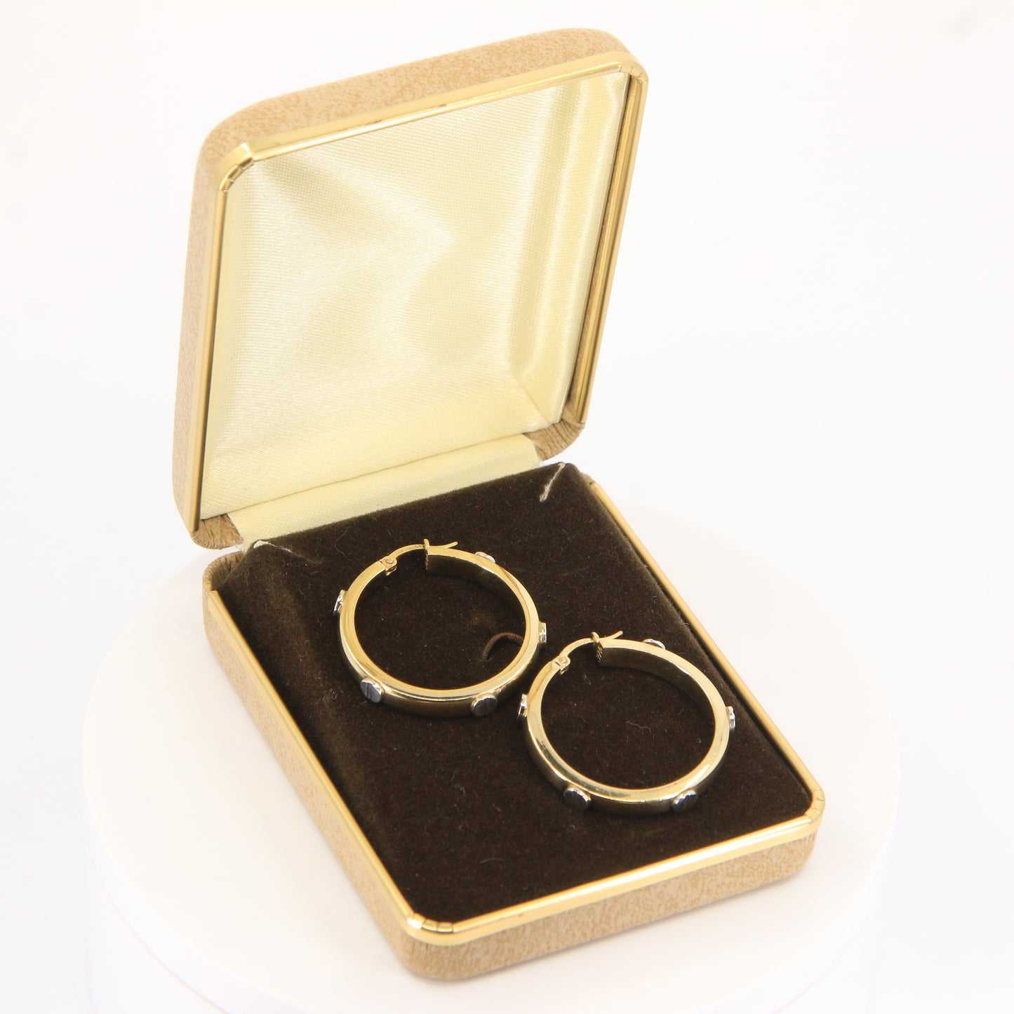 Vintage 9ct Gold Hoop Earrings Cartier Style Screw Design Hallmarked Gift