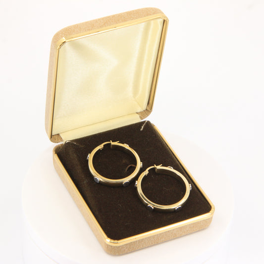 Vintage 9ct Gold Hoop Earrings Cartier Style Screw Design Hallmarked Gift