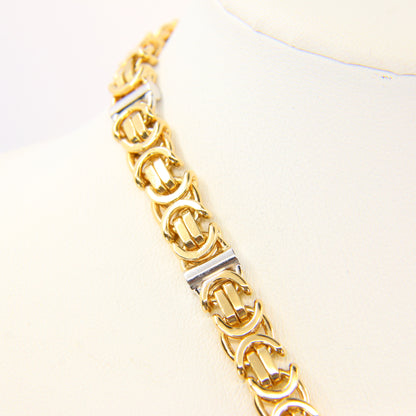 Vintage 9ct Heavy Flat Chain Necklace Yellow Gold British Hallmarked Boxed Gift