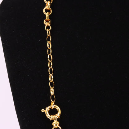 Vintage 9ct Hallmarked Gold Belcher Chain Charm Necklace 20.5 Inch Adjustable Boxed Gift