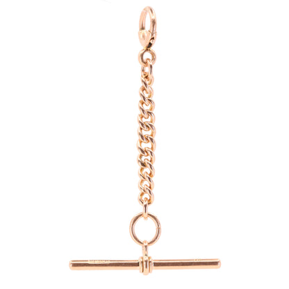 Antique 9ct Hallmarked Gold 2.6 Inch Albert Chain Extension T Bar Spring Clip