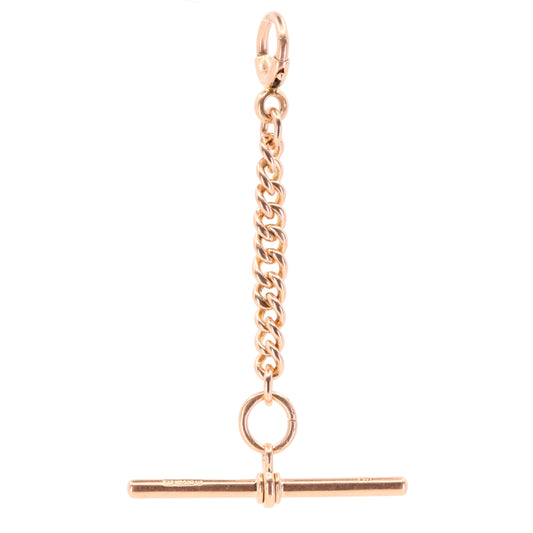 Antique 9ct Hallmarked Gold 2.6 Inch Albert Chain Extension T Bar Spring Clip