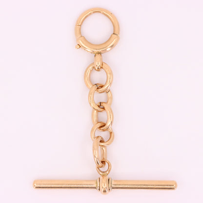 Antique 9ct Hallmarked Rose Gold 2 Inch Albert Chain Extension T Bar Spring Clip