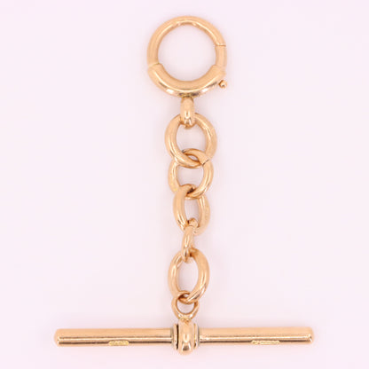Antique 9ct Hallmarked Rose Gold 2 Inch Albert Chain Extension T Bar Spring Clip