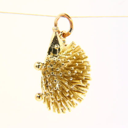 Vintage 9ct Gold Hedgehog Pendant Yellow Gold Animal Charm