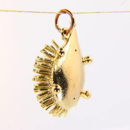 Vintage 9ct Gold Hedgehog Pendant Yellow Gold Animal Charm