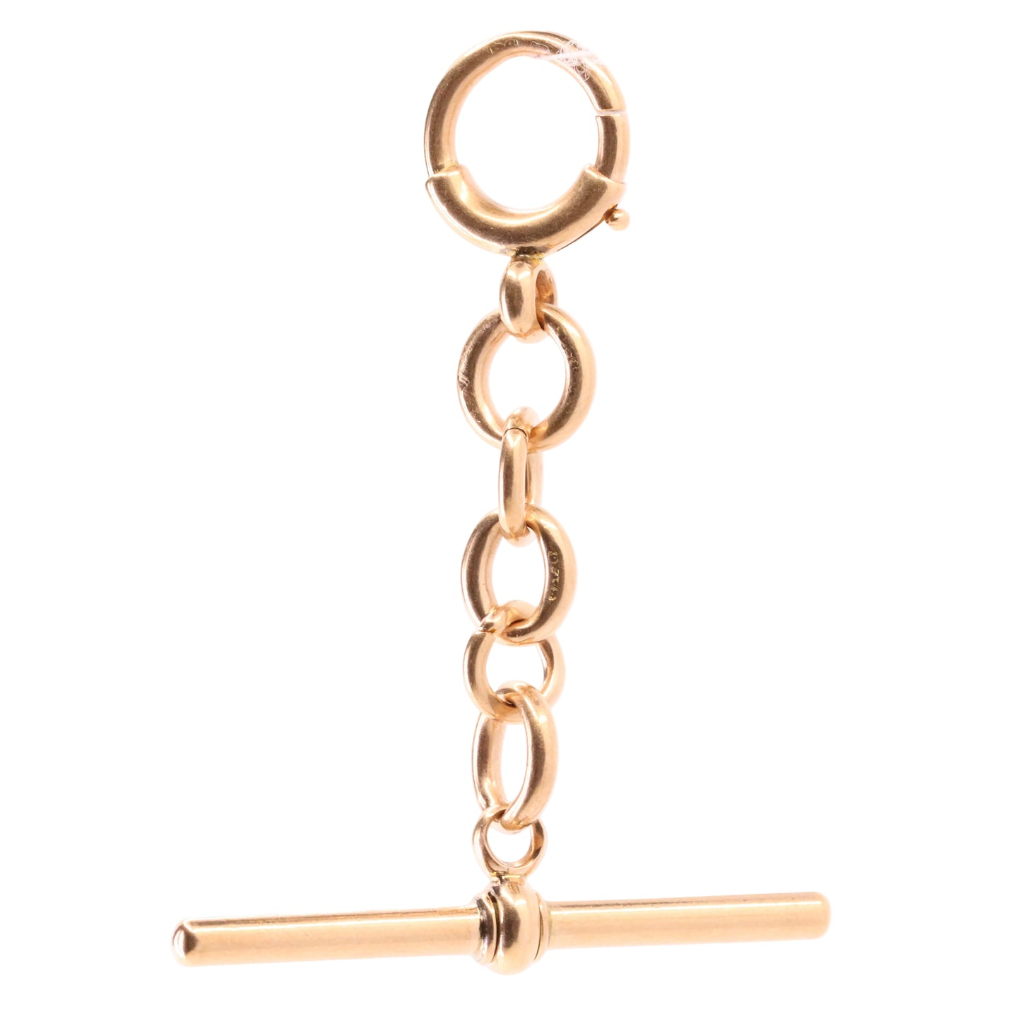 Antique 9ct Hallmarked Rose Gold 2 Inch Albert Chain Extension T Bar Spring Clip