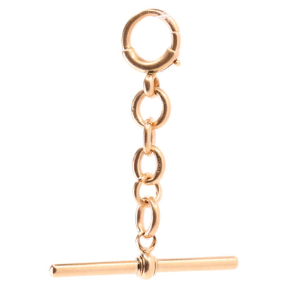 Antique 9ct Hallmarked Rose Gold 2 Inch Albert Chain Extension T Bar Spring Clip