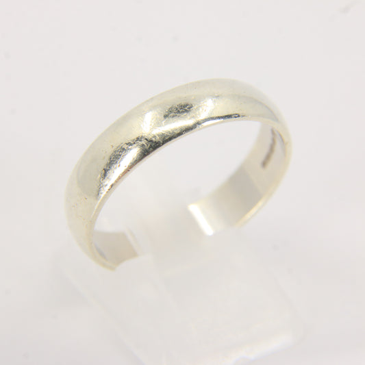 Vintage 9ct White Gold Wedding Band Ring UK Size U1/2 Hallmarked Classic Boxed