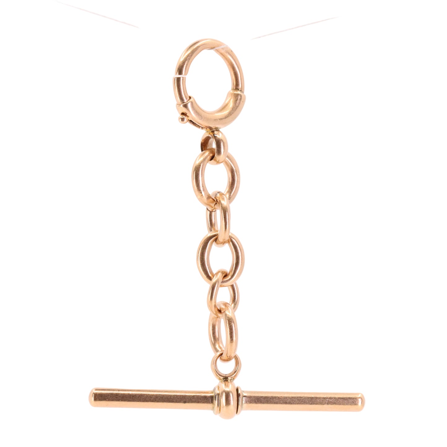 Antique 9ct Hallmarked Rose Gold 2 Inch Albert Chain Extension T Bar Spring Clip