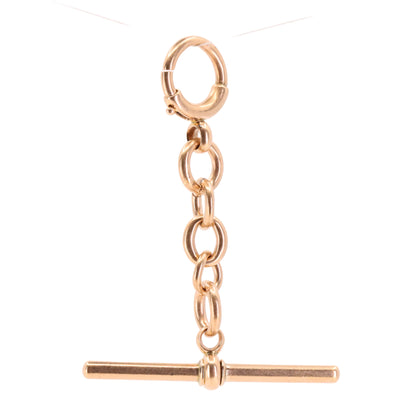 Antique 9ct Hallmarked Rose Gold 2 Inch Albert Chain Extension T Bar Spring Clip