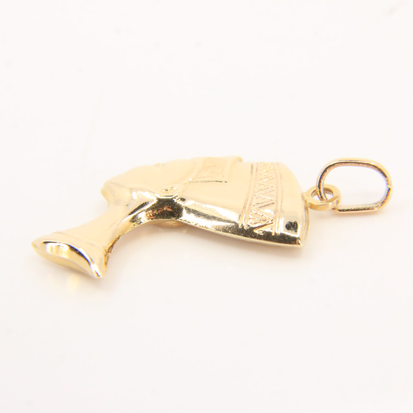 Vintage 9ct Hallmarked Yellow Gold Cleopatra Head Pendant Egyptian Charm Gift