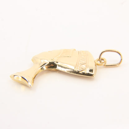 Vintage 9ct Hallmarked Yellow Gold Cleopatra Head Pendant Egyptian Charm Gift