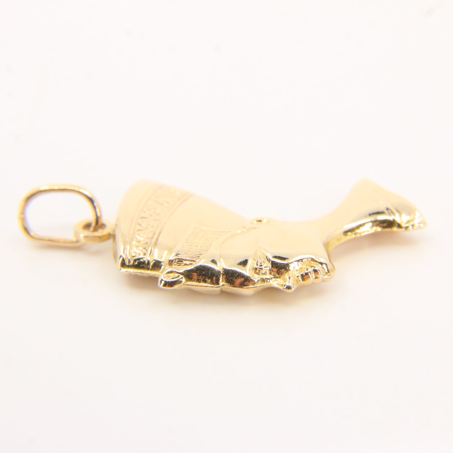 Vintage 9ct Hallmarked Yellow Gold Cleopatra Head Pendant Egyptian Charm Gift