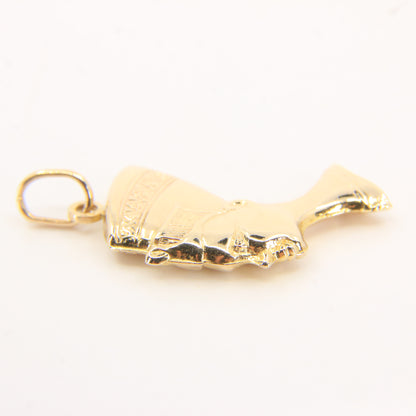 Vintage 9ct Hallmarked Yellow Gold Cleopatra Head Pendant Egyptian Charm Gift