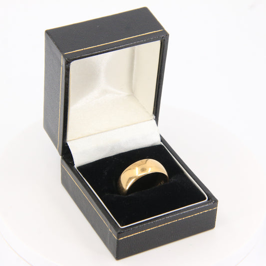 Vintage 18ct Gold Wedding Band Ring UK Size R1/2 Boxed Hallmarked Classic Band