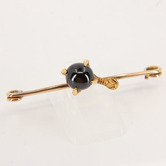 Antique 9ct Garnet Claw Brooch Yellow Gold Eagle or Dragon’s Claw Boxed Gift
