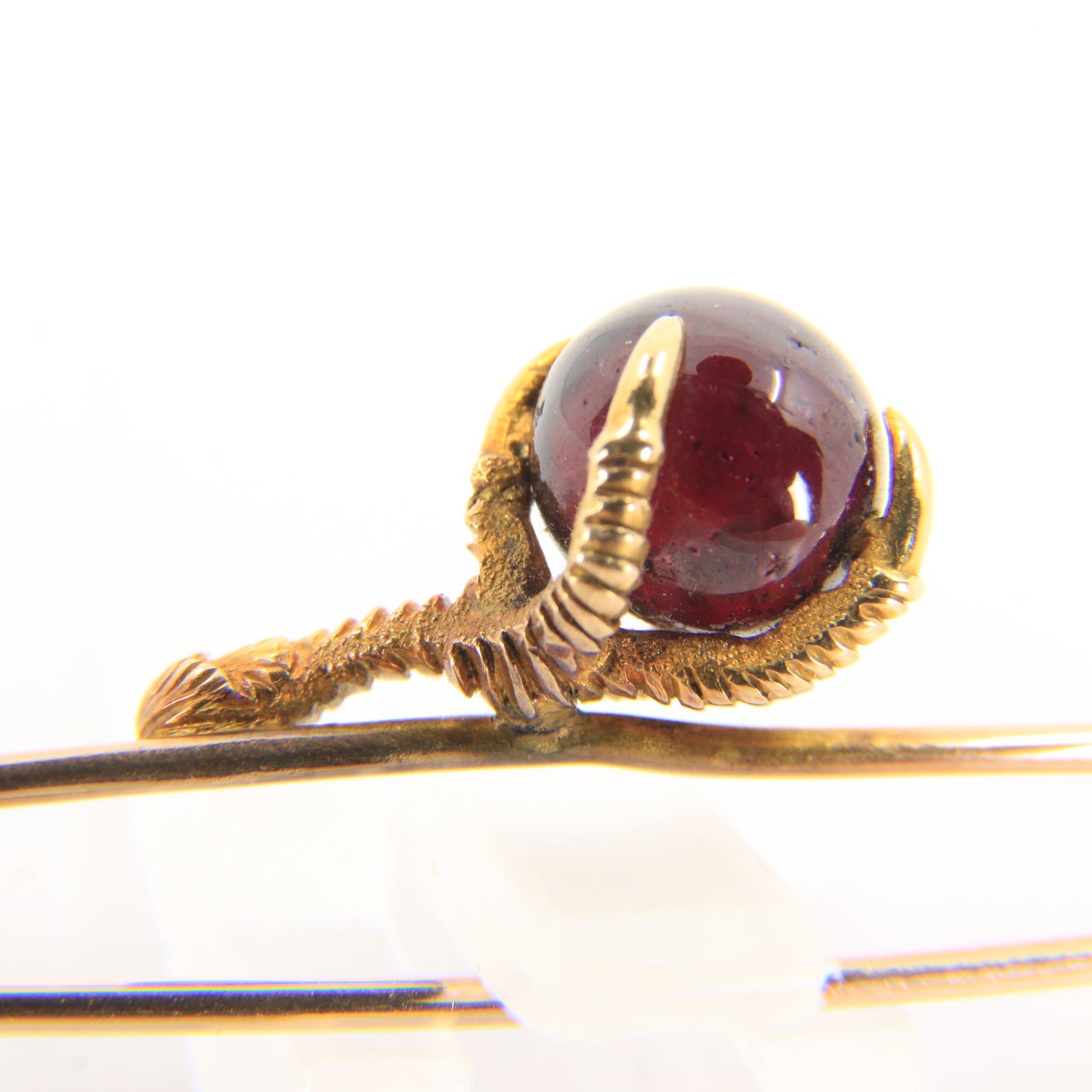 Antique 9ct Garnet Claw Brooch Yellow Gold Eagle or Dragon’s Claw Boxed Gift