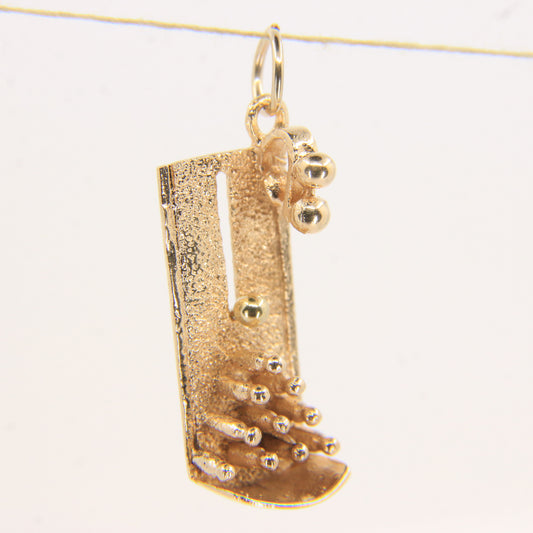 Vintage 9ct Hallmarked Yellow Gold Bowling Alley Moving Charm Sport Pendant Gift
