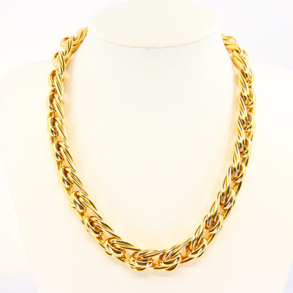 Vintage 18ct Heavy Yellow Gold Necklace British Hallmarked Gold Chain Necklace