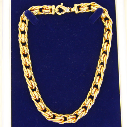 Vintage 18ct Heavy Yellow Gold Necklace British Hallmarked Gold Chain Necklace