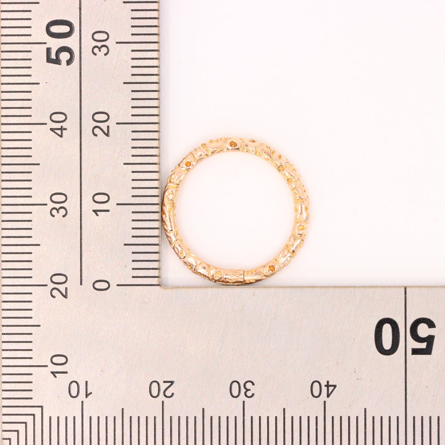 Vintage 9ct Yellow Gold Floral Split Ring Suspension Loop Pendant Bail Finding
