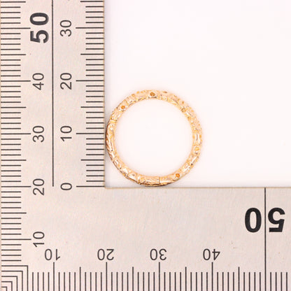 Vintage 9ct Yellow Gold Floral Split Ring Suspension Loop Pendant Bail Finding