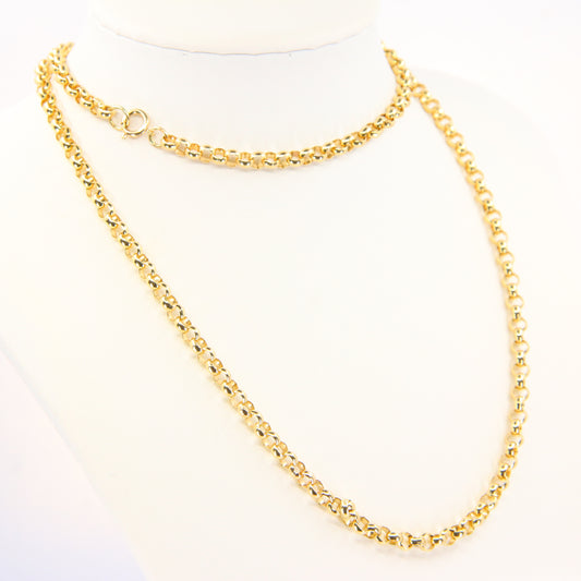 Vintage 9ct Gold Belcher Link Chain Necklace 9 Carat Yellow Gold Hallmarked